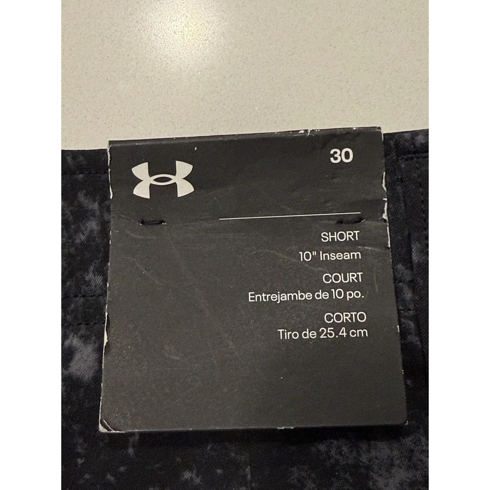 Under Armour UA Golf Printed Storm Short Black 1377303 Mens 30 NWT